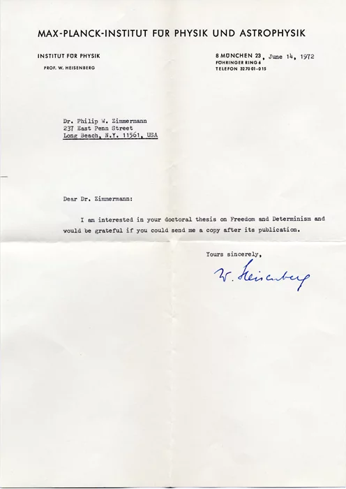 Werner Heisenberg autograph
