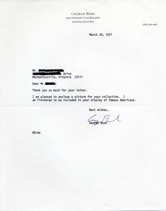 George H. W. Bush autograph