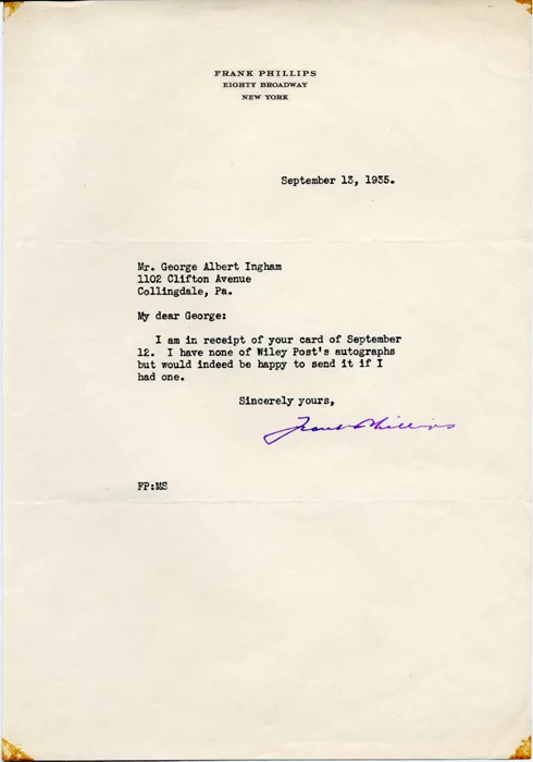 Frank Phillips autograph