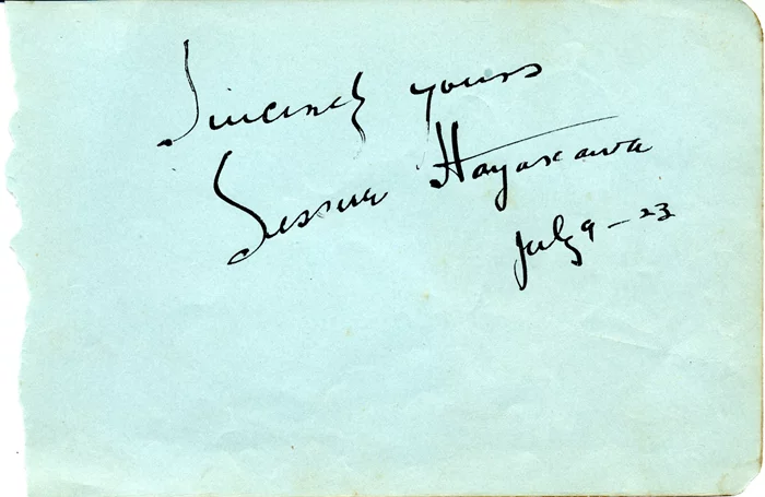 Sessue Hayakawa autograph