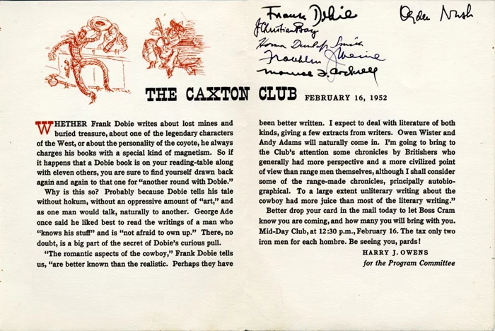 Frank Dobie autograph
