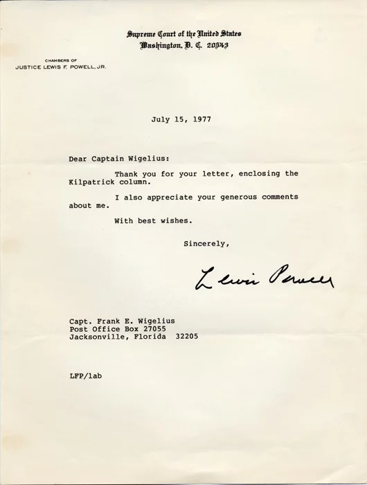 Lewis Powell autograph