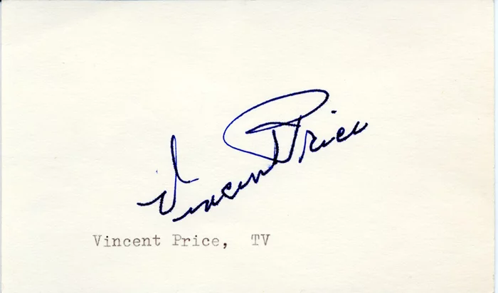 Vincent Price autograph