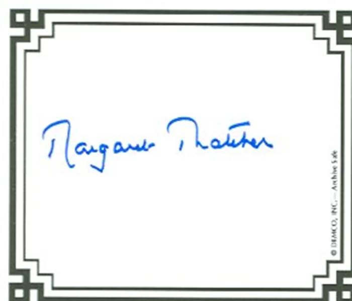 Margaret Thatcher autograph