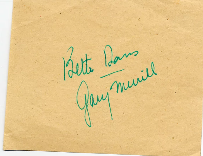 Bette Davis & Gary Merrill autograph