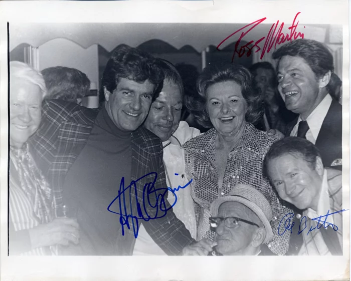 Red Buttons Hugh O'Brien & Ross Martin autograph