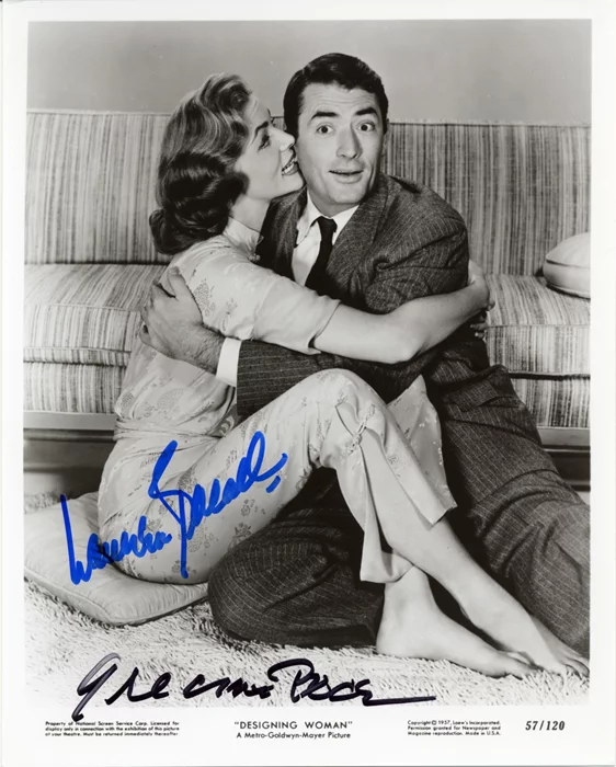 Gregory Peck & Lauren Bacall autograph