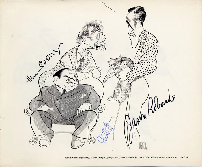 Martin Gabel Hume Cronyn & Jason Robards Jr autograph