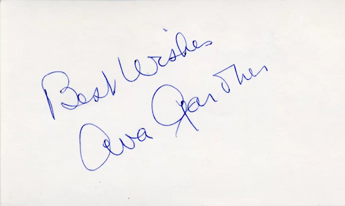 Ava Gardner autograph