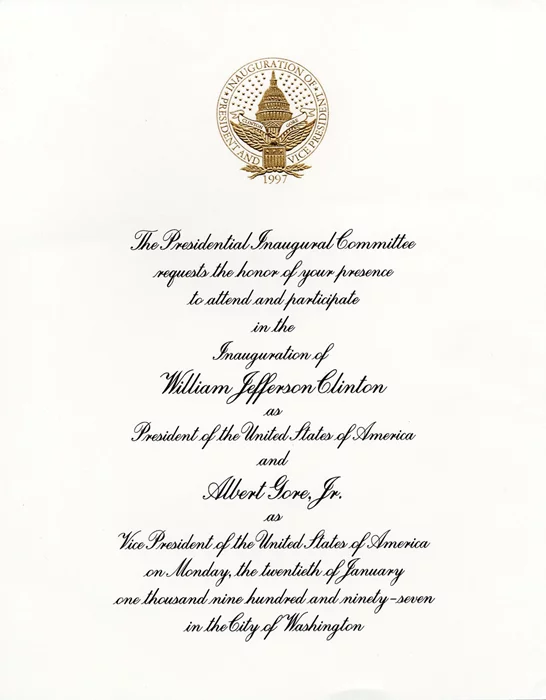 Bill Clinton & Al Gore Inauguration autograph