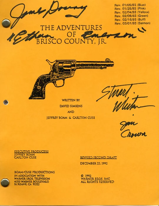 The Adventures Of Brisco County Jr Script autograph