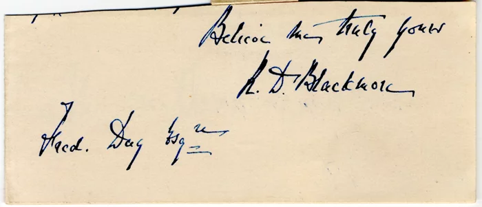R.D. Blackmore autograph