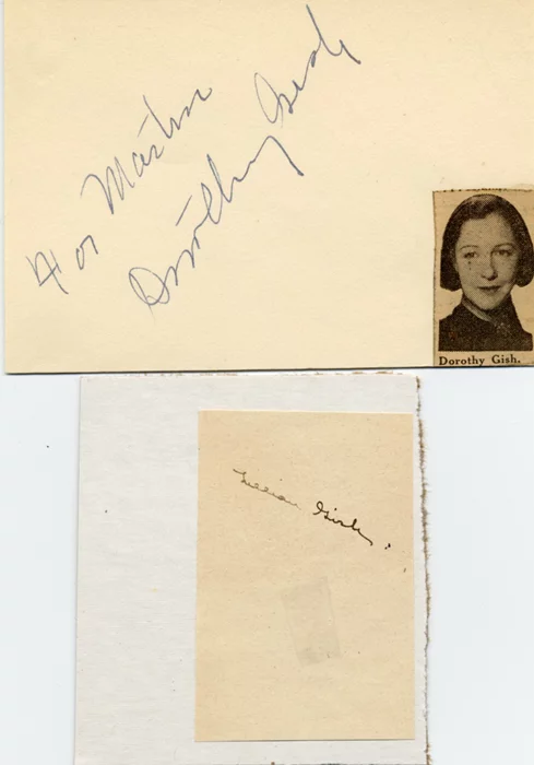 Dorothy & Lillian Gish autograph