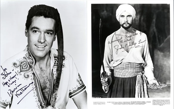 Kerwin Mathews & John Phillip Law autograph
