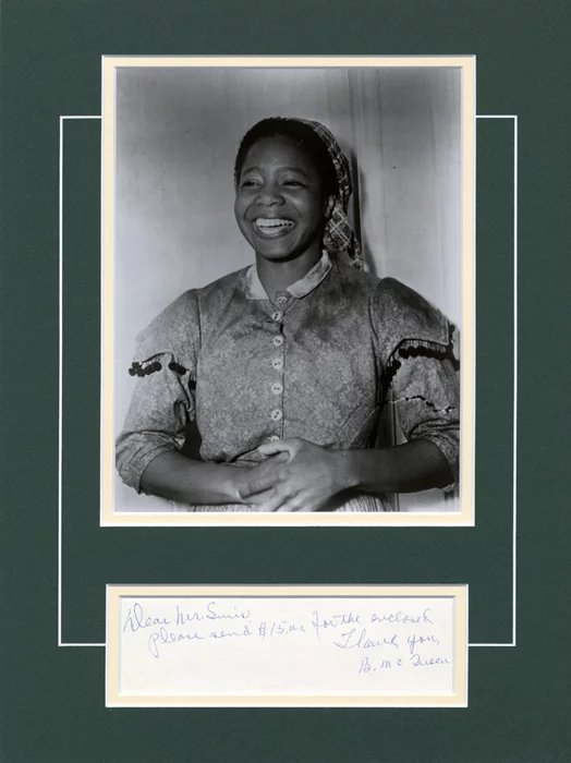 Butterfly McQueen autograph