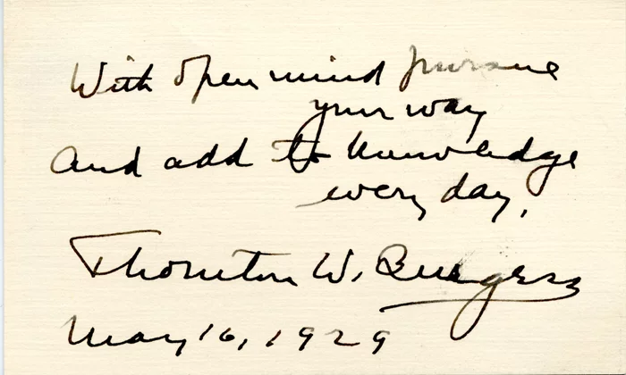 Thornton W. Burgess autograph