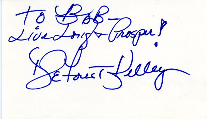 Deforest Kelley autograph