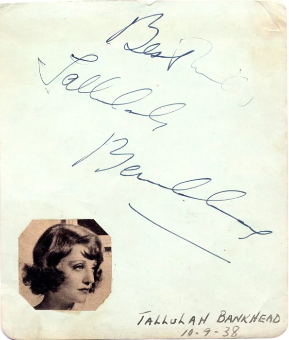 Tallulah Bankhead autograph
