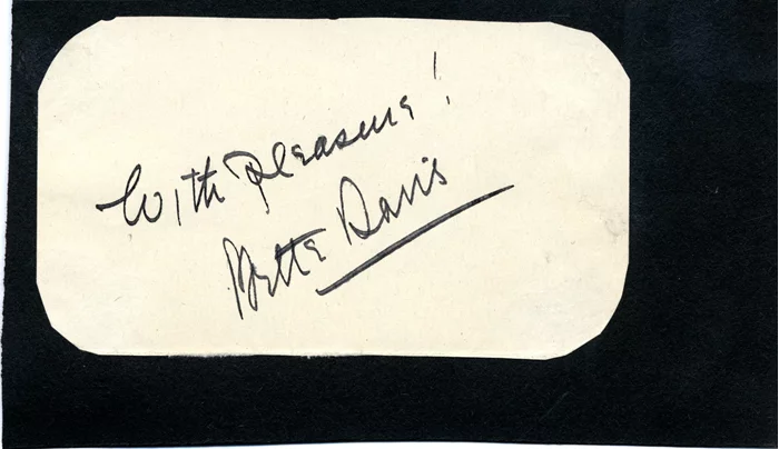 Bette Davis autograph