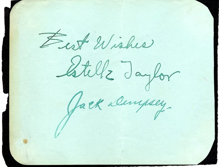 Jack Dempsey autograph