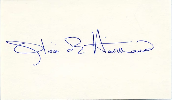 Olivia DeHavilland autograph