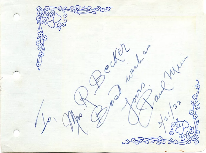 Paul Muni autograph