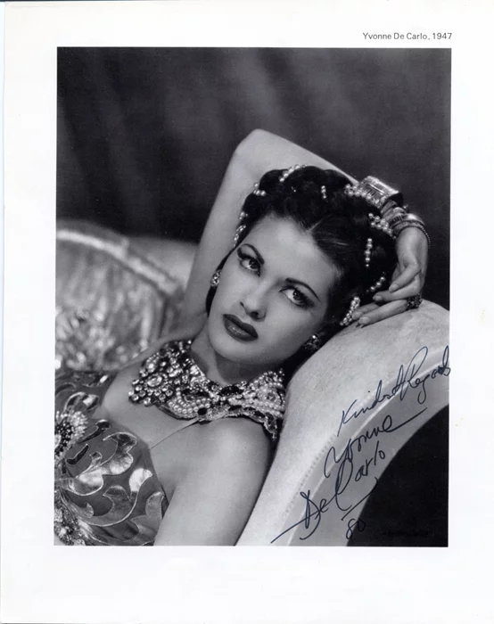 Yvonne DeCarlo autograph