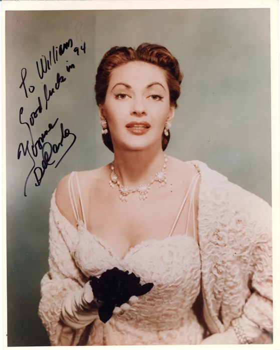 Yvonne DeCarlo autograph