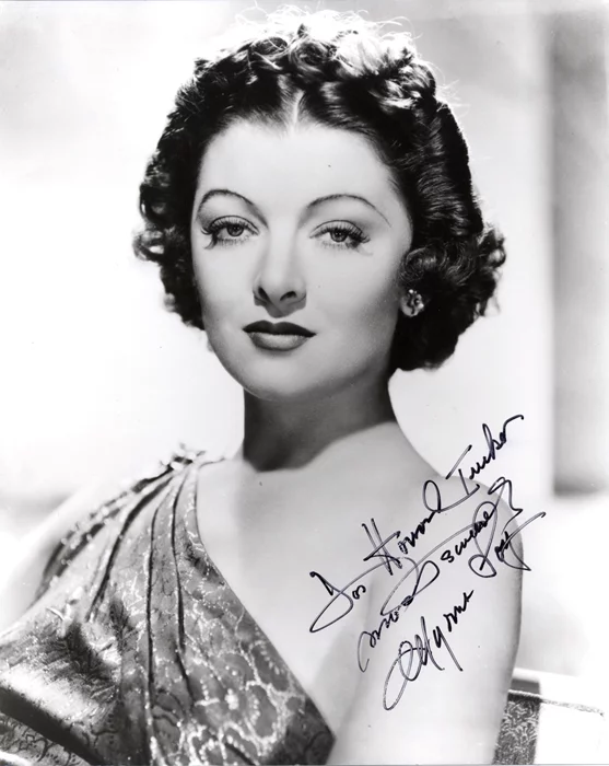 Myrna Loy autograph