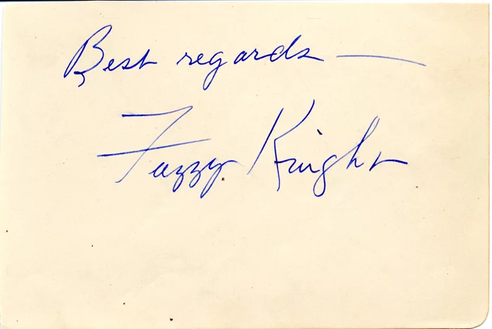 Fuzzy Knight autograph