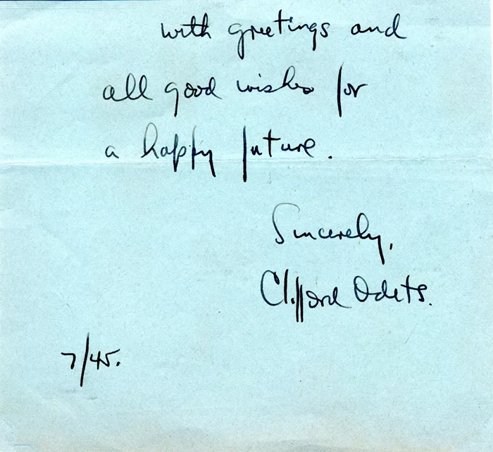 Clifford Odets autograph