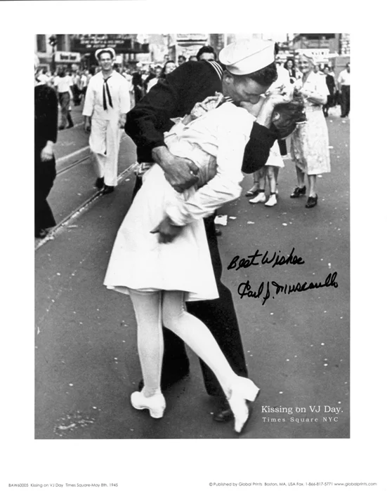V-J Day Nurse and Sailor autograph