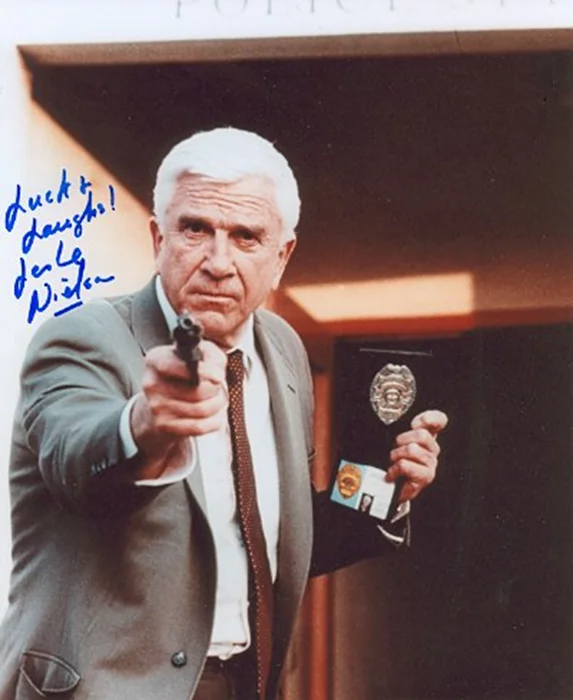 Leslie Nielsen autograph