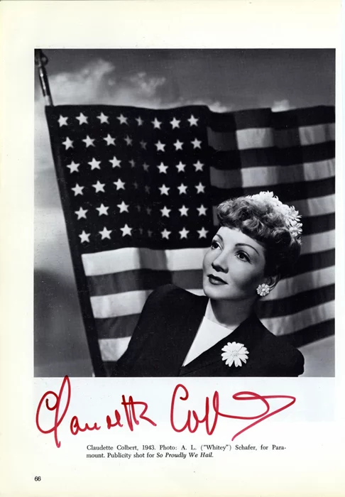 Claudette Colbert autograph