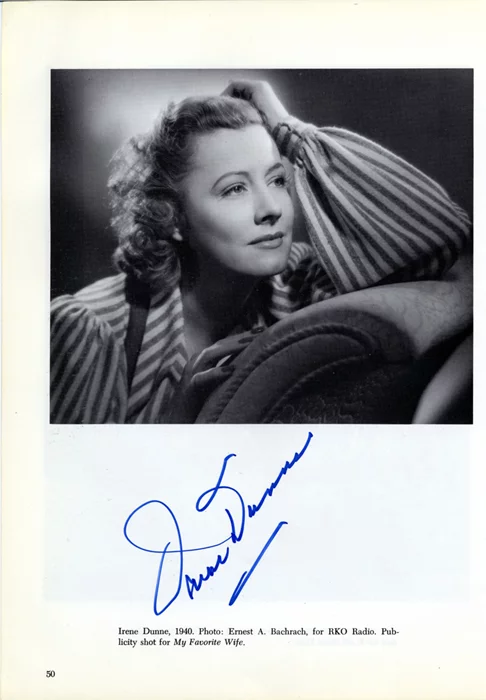 Irene Dunne autograph