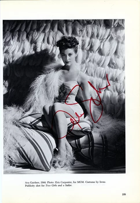 Ava Gardner autograph