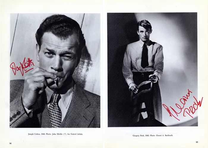 Gregory Peck & Joseph Cotten autograph