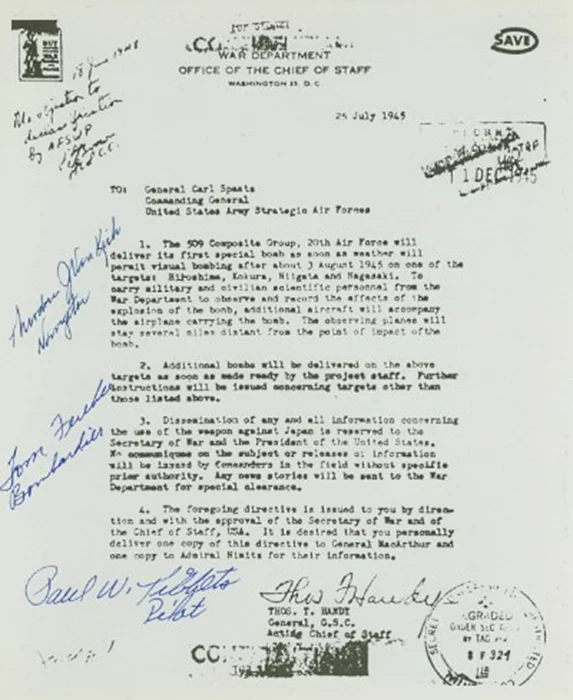 Enola Gay autograph