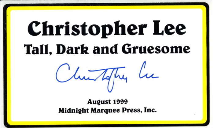 Christopher Lee autograph