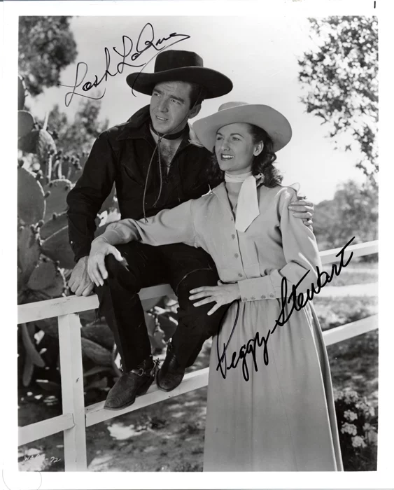Lash LaRue & Peggy Stewart autograph