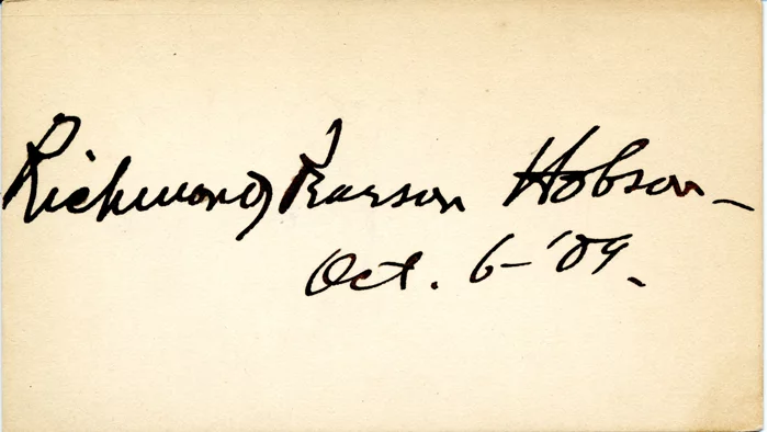 Richmond Pearson Hobson autograph