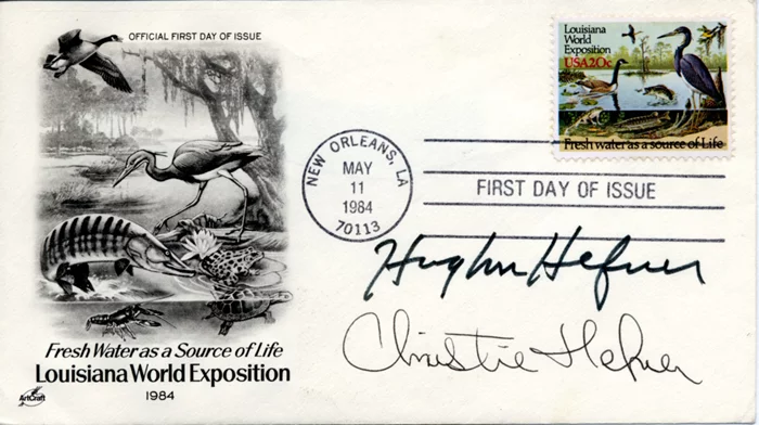 Hugh & Christie  Hefner autograph