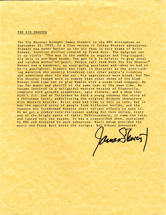 James Stewart autograph
