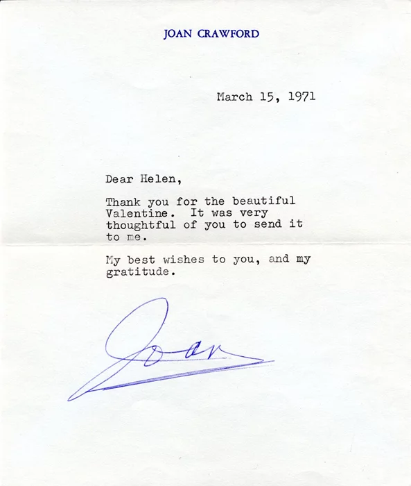 Joan Crawford autograph