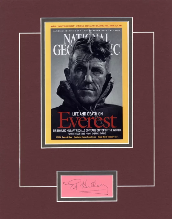 Sir Edmund Hillary autograph