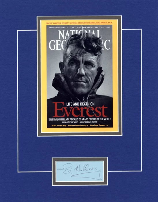 Sir Edmund Hillary autograph