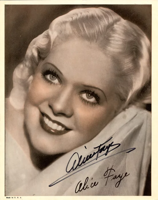 Alice Faye autograph