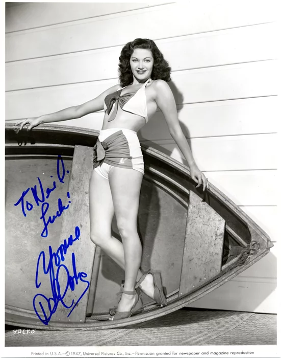 Yvonne DeCarlo autograph