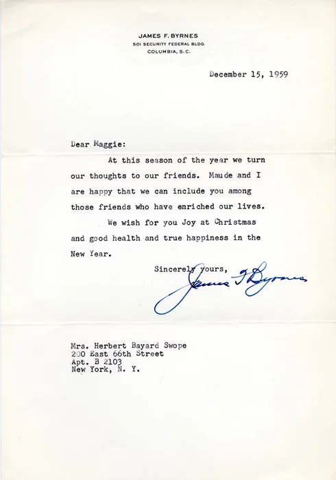 James Byrnes autograph