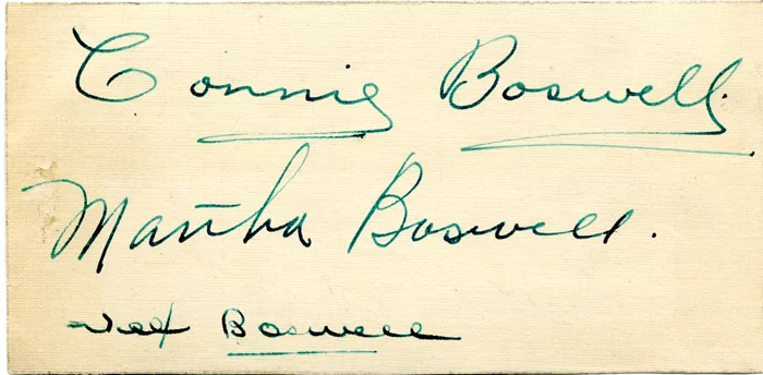Boswell Sisters autograph
